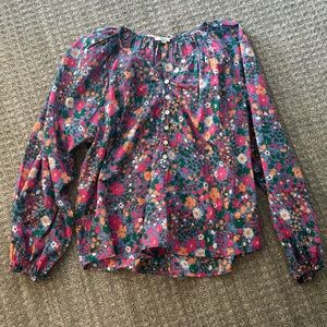 RAILS Indi Leilani Floral Boho Blouse Poof Sleeves -New Wildflowers- Size XS